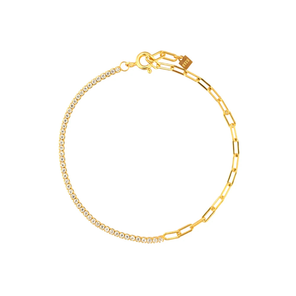 Gold Tennis Paperclip Bracelet