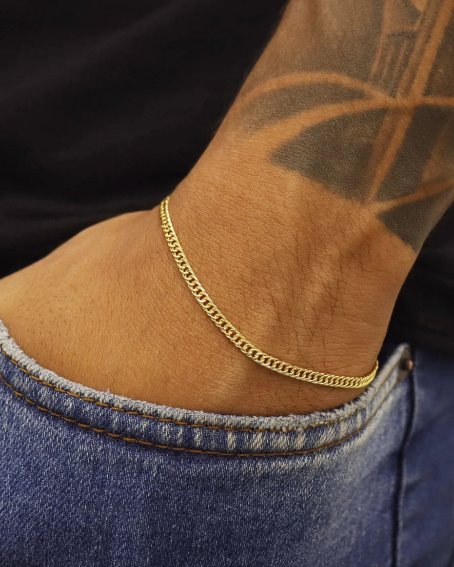 DOUBLE CURB BRACELETS 3MM - GOLD