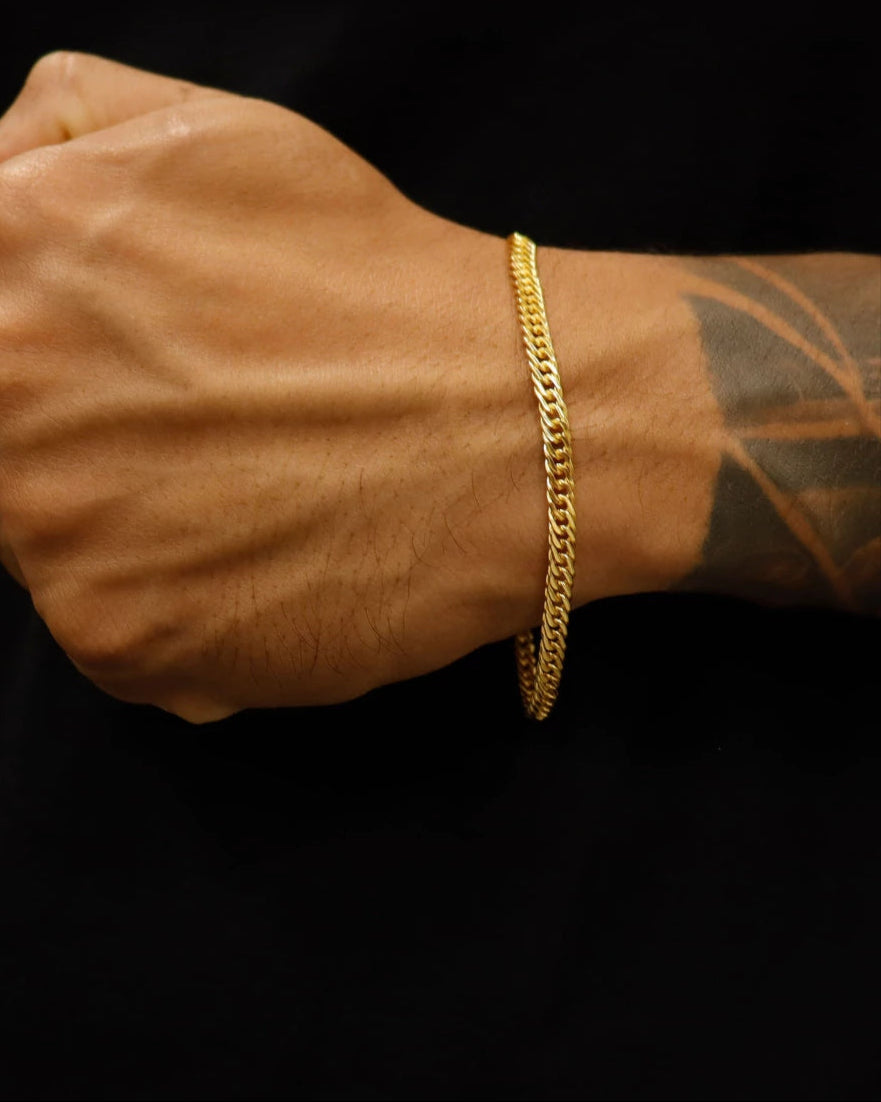 DOUBLE CURB BRACELETS 5MM - GOLD