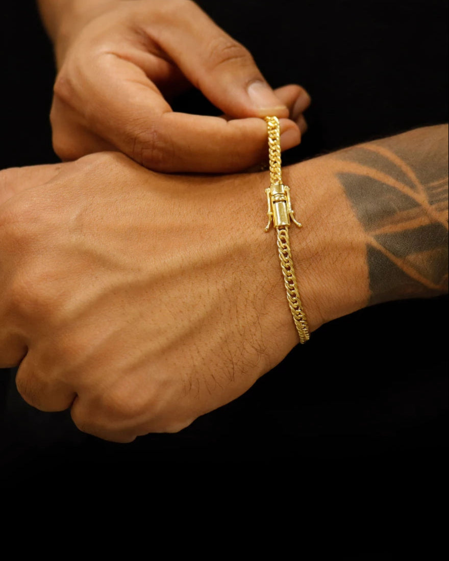 DOUBLE CURB BRACELETS 5MM - GOLD