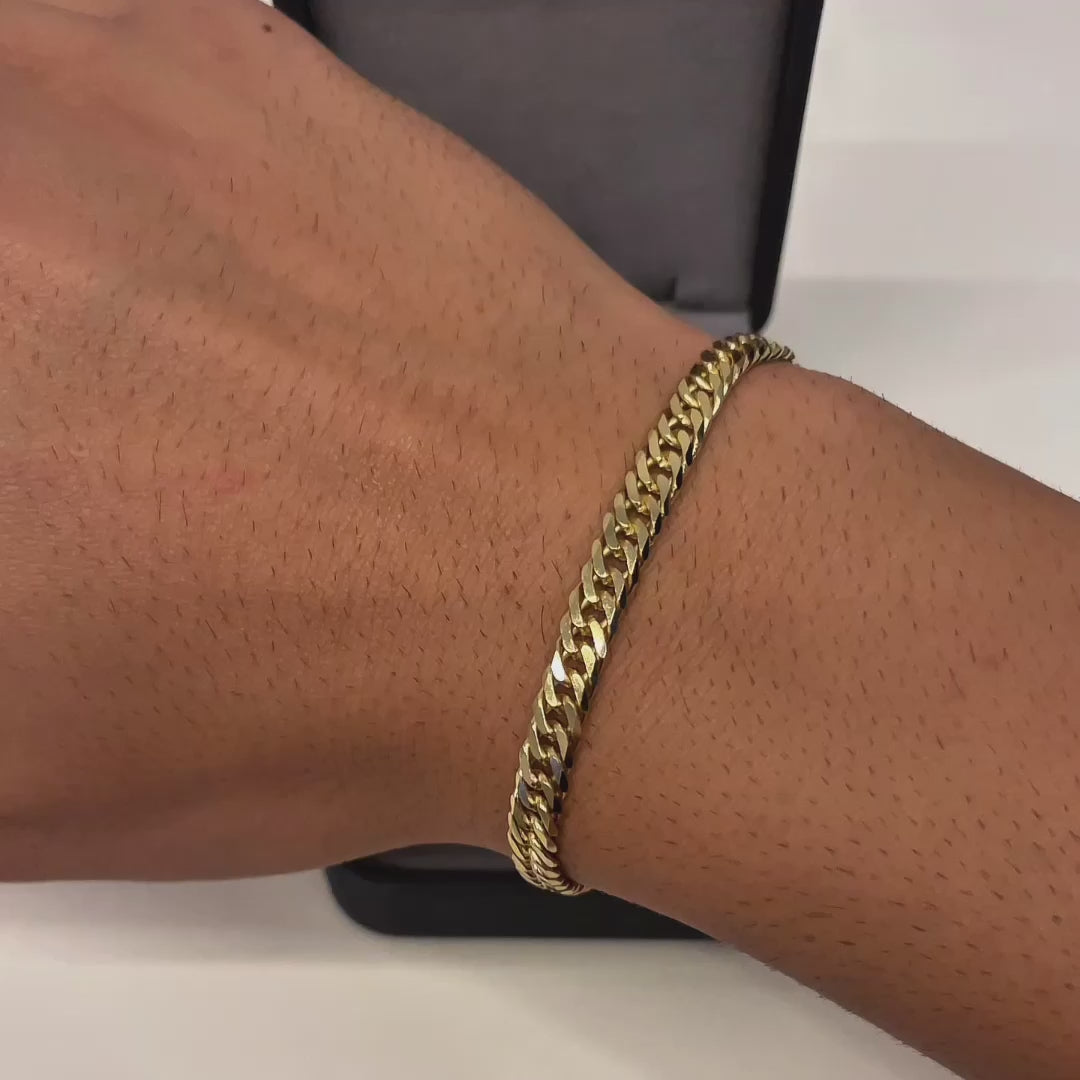 DOUBLE CURB BRACELETS 6MM - GOLD