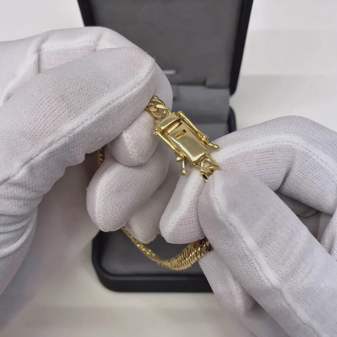 DOUBLE CURB BRACELETS 6MM - GOLD