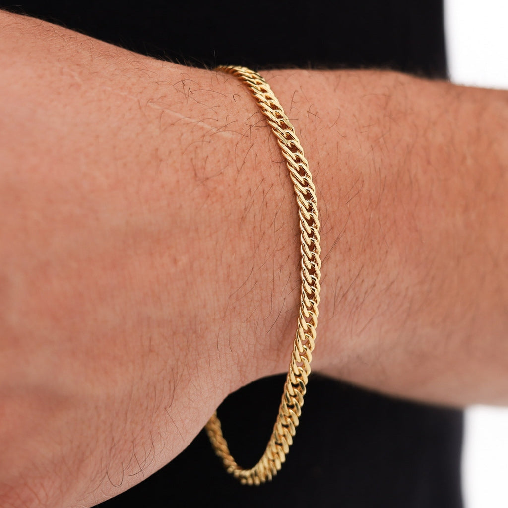 DOUBLE CURB BRACELETS 3MM - GOLD