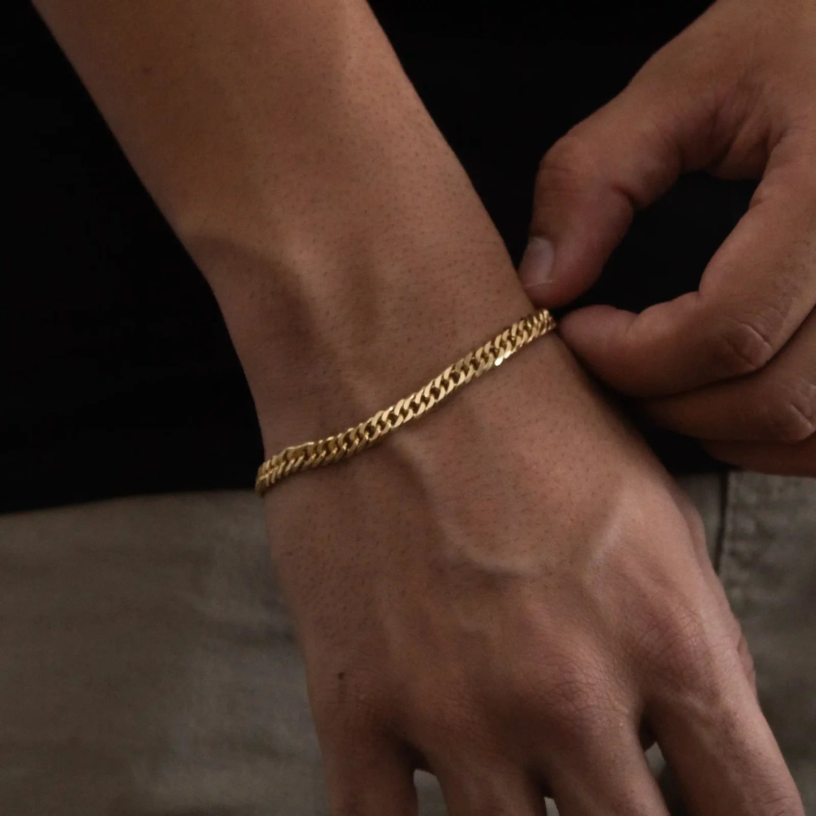 DOUBLE CURB BRACELETS 6MM - GOLD