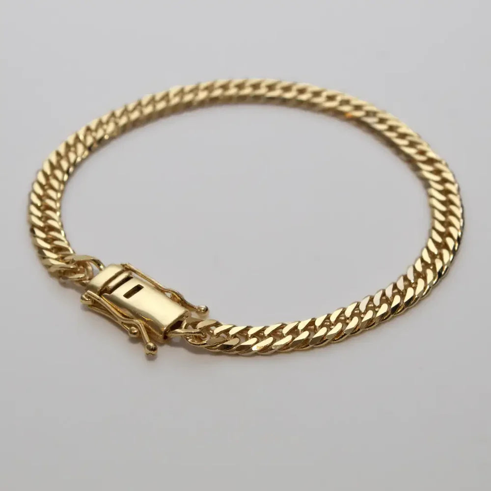 DOUBLE CURB BRACELETS 6MM - GOLD