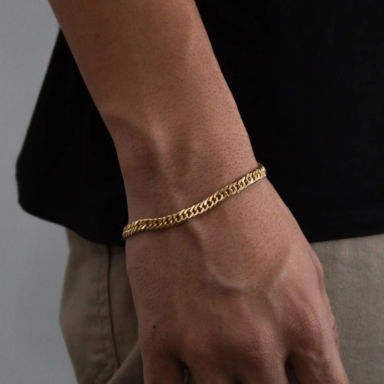 DOUBLE CURB BRACELETS 6MM - GOLD