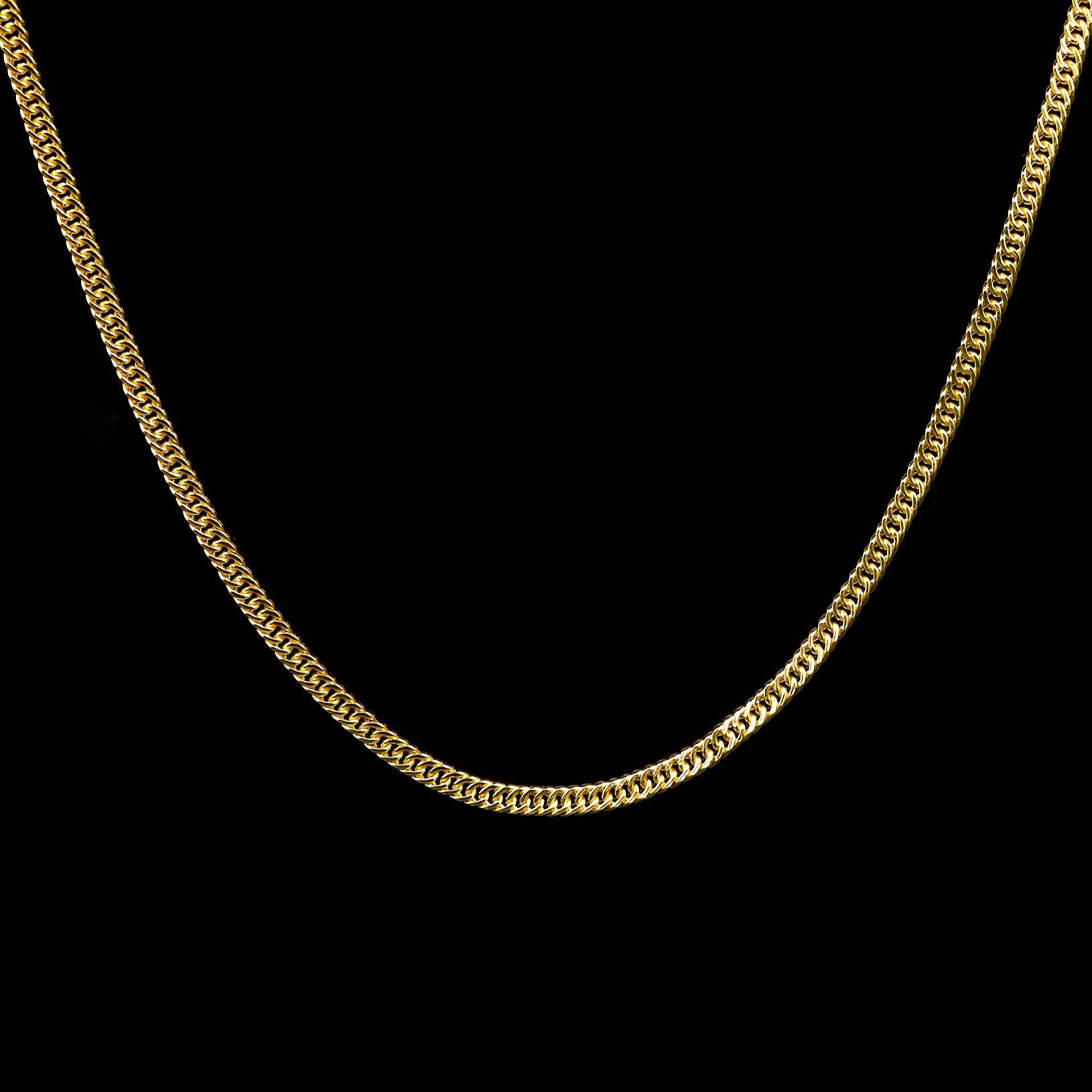 DOUBLE CUBAN CHAIN 3MM - GOLD