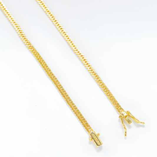 DOUBLE CUBAN CHAIN 3MM - GOLD