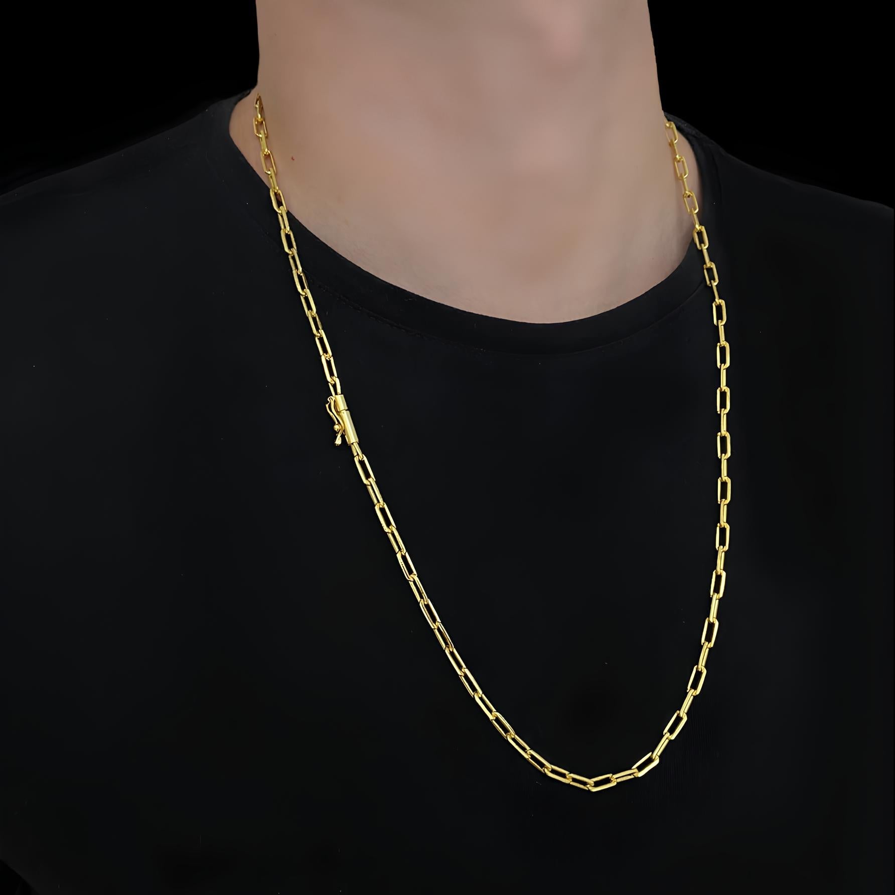 PAPERCLIP LONG CHAIN 5MM  - GOLD