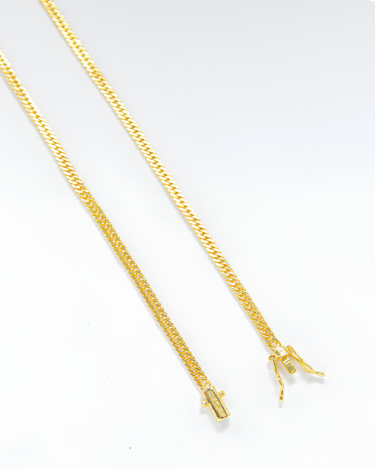 DOUBLE CURB CHAIN 3MM - GOLD