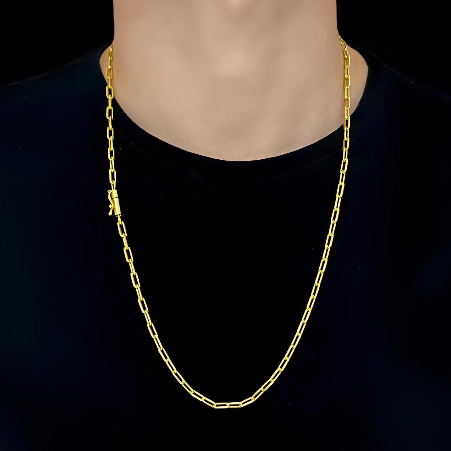 PAPERCLIP LONG CHAIN 5MM  - GOLD