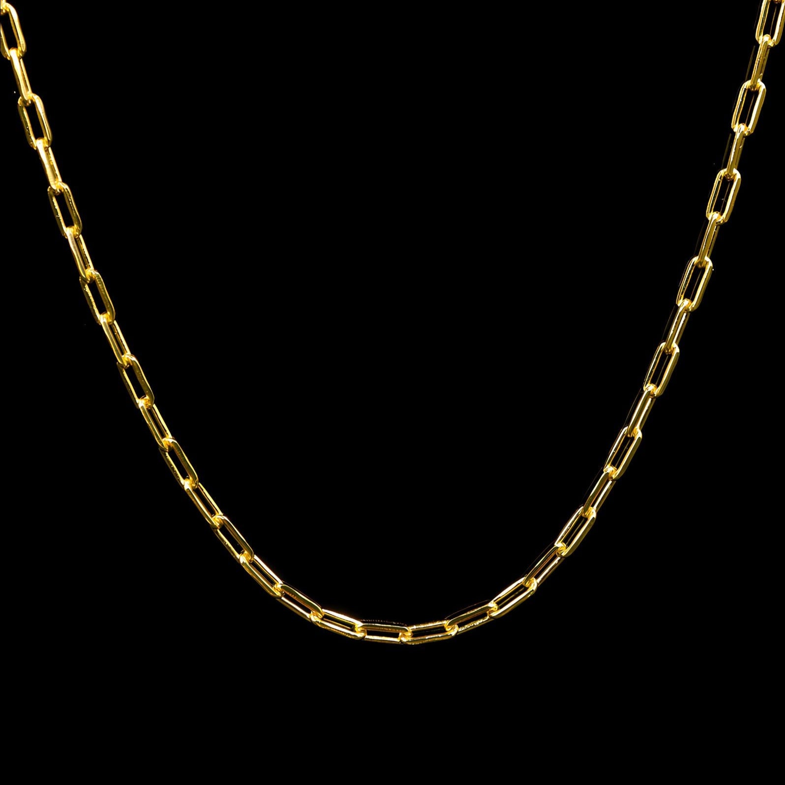PAPERCLIP LONG CHAIN 4MM  - GOLD