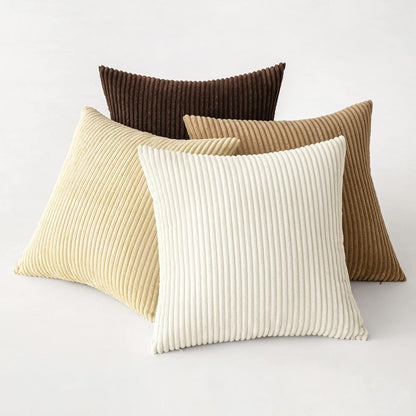 Soft Striped Plush Pillowcase Cover