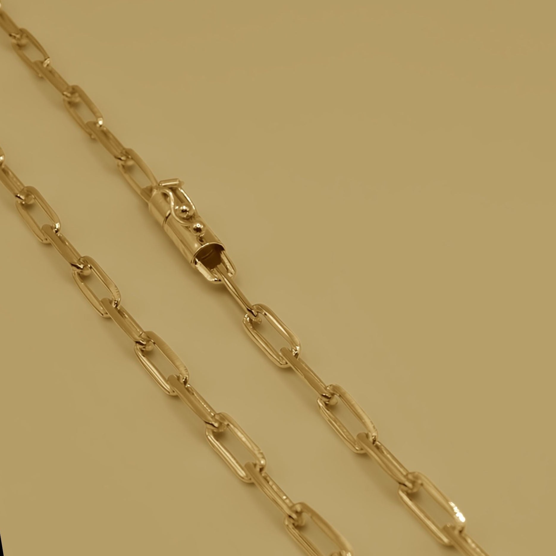 PAPERCLIP LONG CHAIN 5MM  - GOLD