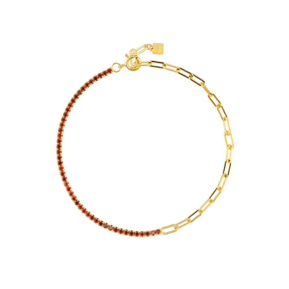 Gold Tennis Paperclip Bracelet