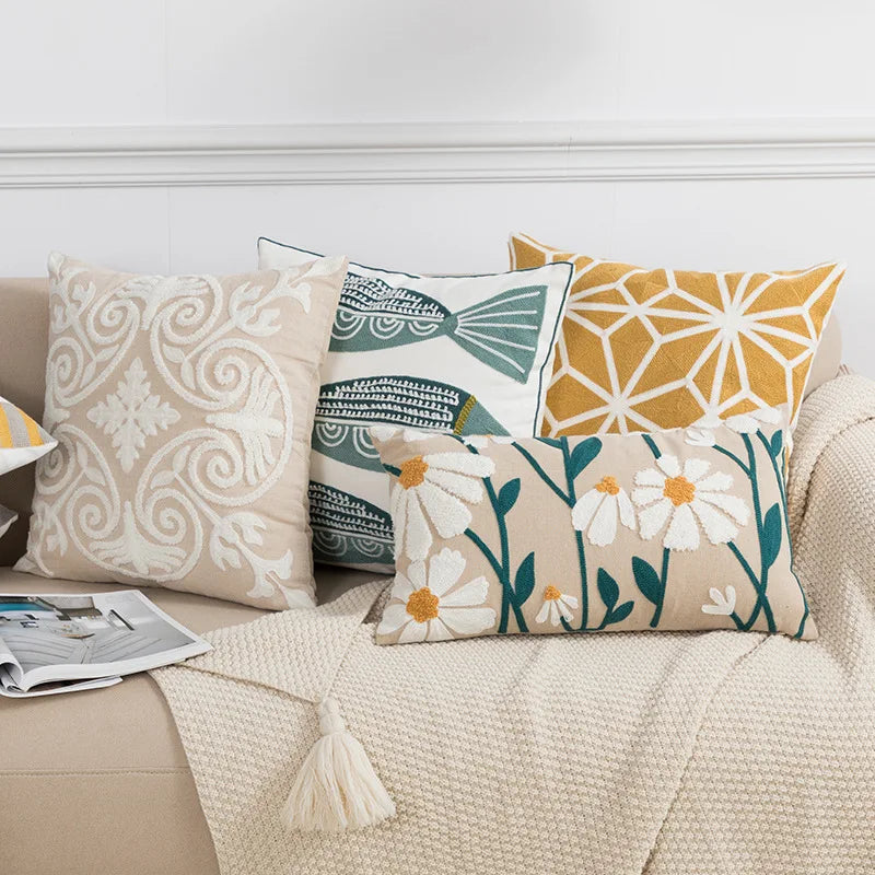 Floral Geometric pillow Cover