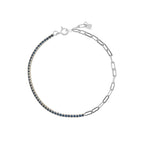 Silver Zircon Paperclip Bracelet