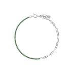 Silver Zircon Paperclip Bracelet