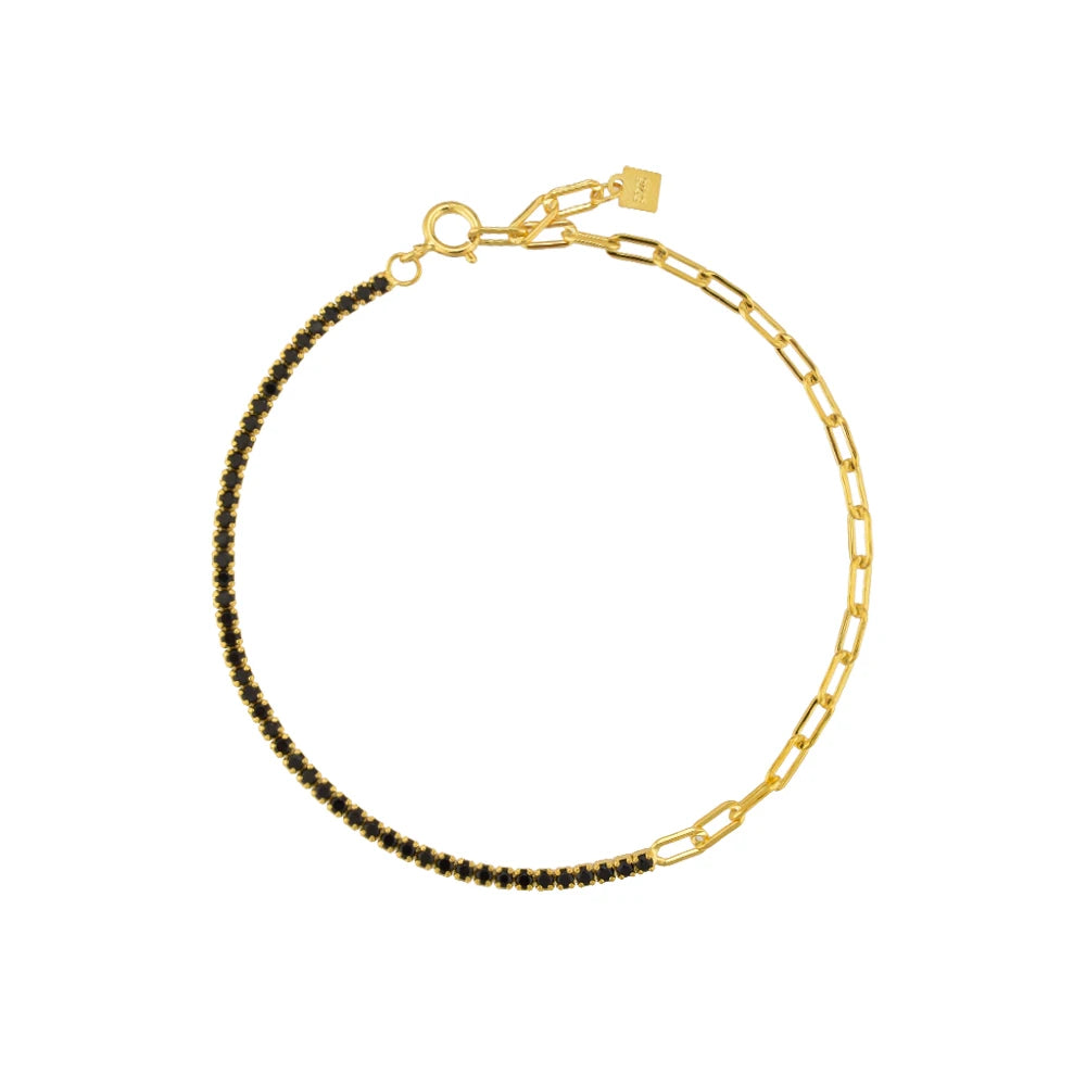 Gold Tennis Paperclip Bracelet