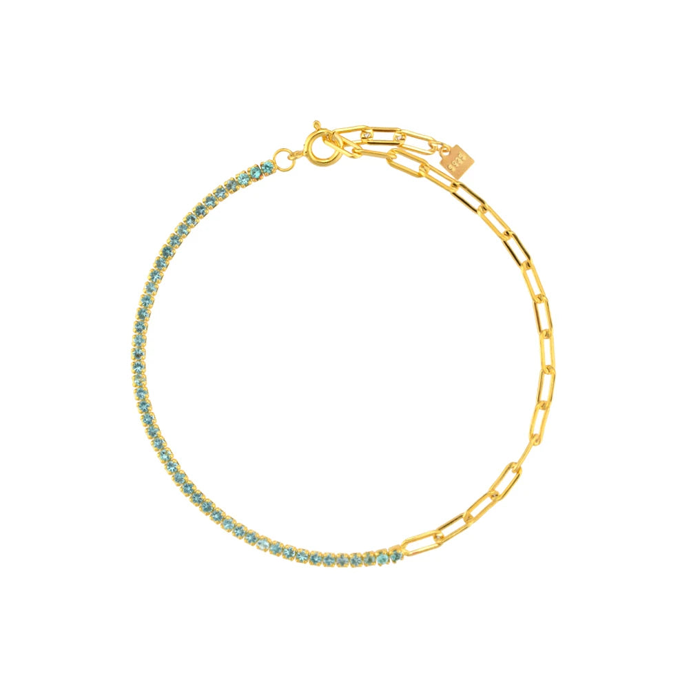 Gold Tennis Paperclip Bracelet