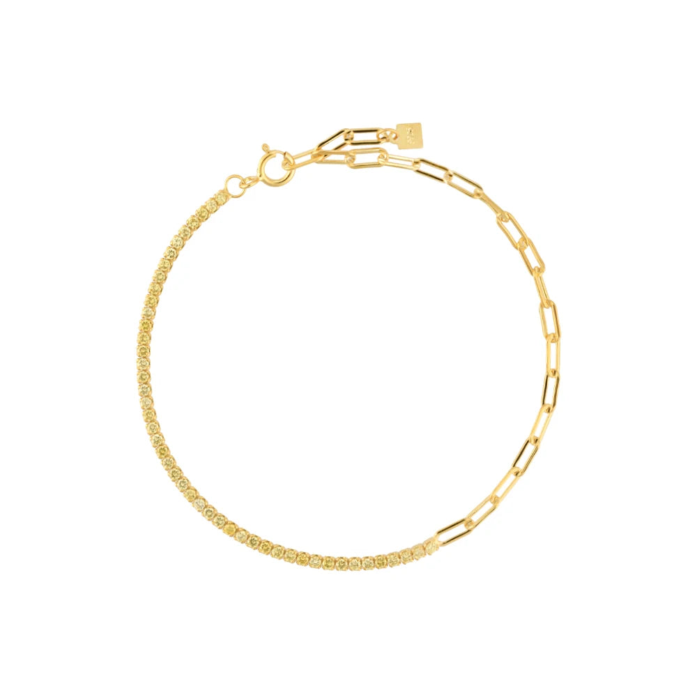 Gold Tennis Paperclip Bracelet