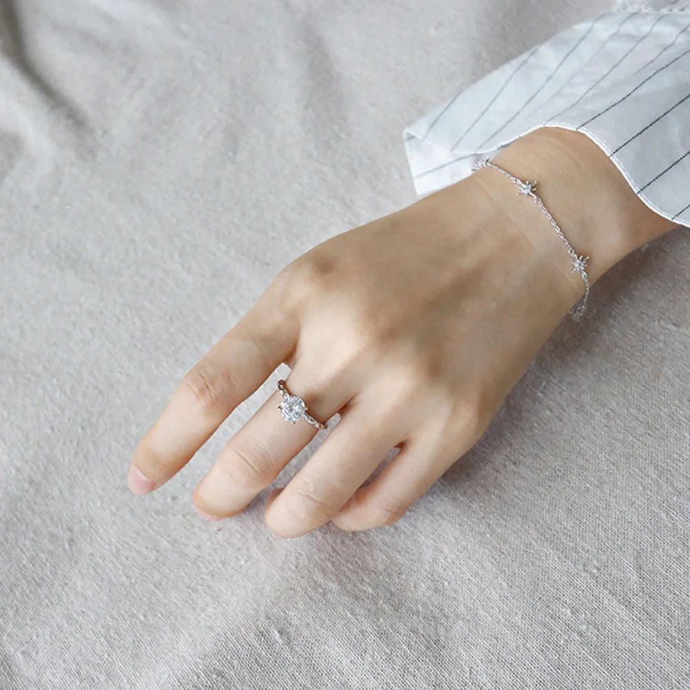 Big Zircon Resizable Rings
