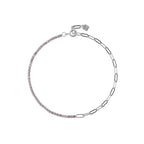 Silver Zircon Paperclip Bracelet