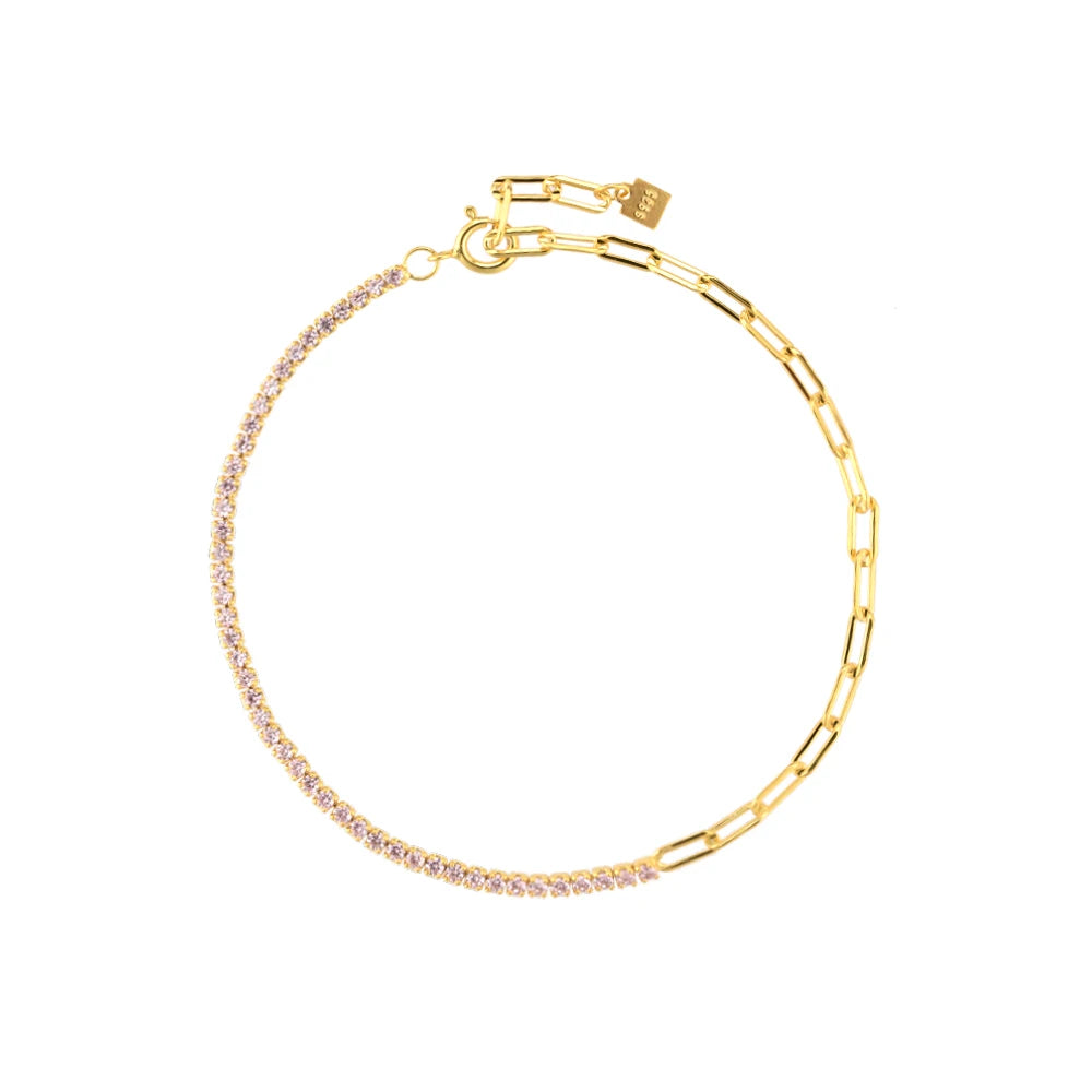 Gold Tennis Paperclip Bracelet