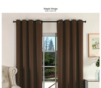 (EDIT) MAKEHOME Thick Fabric Solid Color Blackout Curtain Finished Window Blinds Drapes Modern Curtains for Bedroom Living Room Kirchen