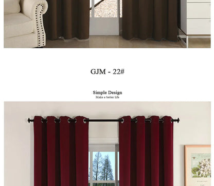 (EDIT) MAKEHOME Thick Fabric Solid Color Blackout Curtain Finished Window Blinds Drapes Modern Curtains for Bedroom Living Room Kirchen