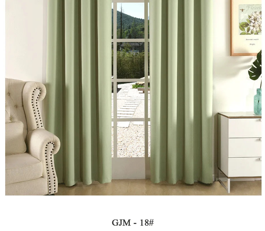 (EDIT) MAKEHOME Thick Fabric Solid Color Blackout Curtain Finished Window Blinds Drapes Modern Curtains for Bedroom Living Room Kirchen