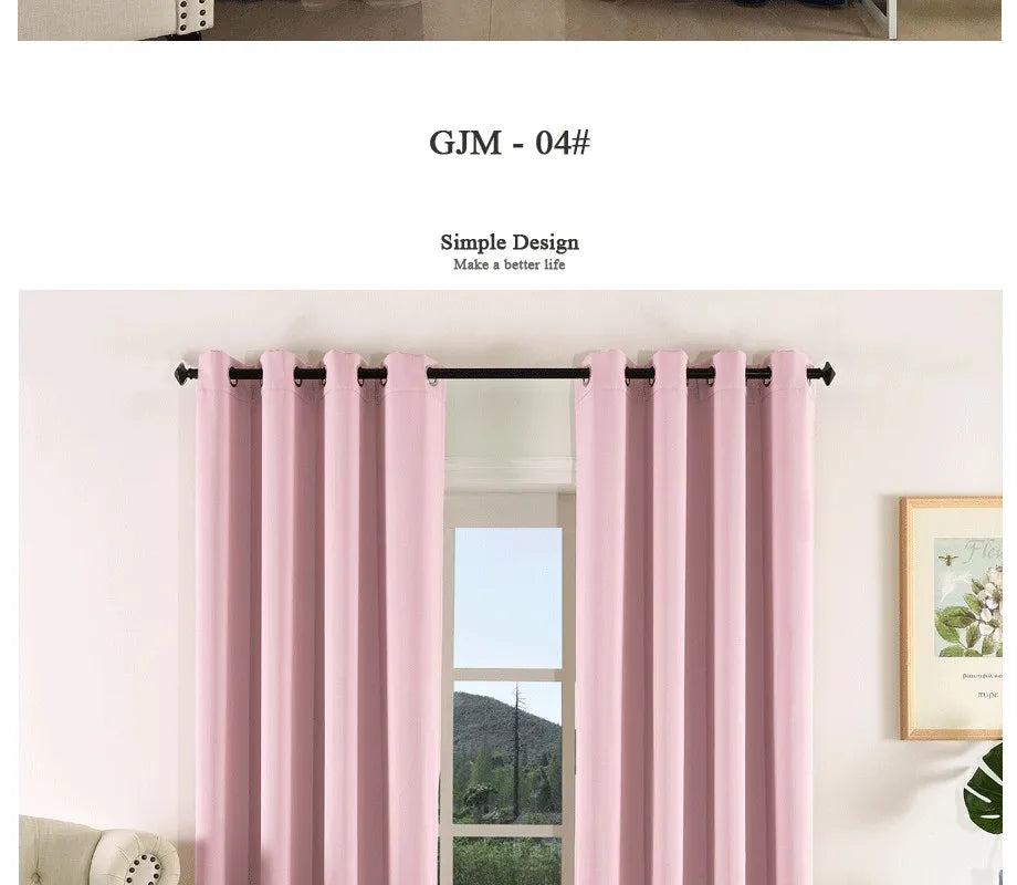 (EDIT) MAKEHOME Thick Fabric Solid Color Blackout Curtain Finished Window Blinds Drapes Modern Curtains for Bedroom Living Room Kirchen