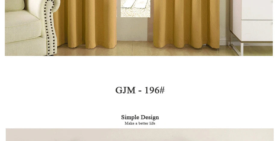 (EDIT) MAKEHOME Thick Fabric Solid Color Blackout Curtain Finished Window Blinds Drapes Modern Curtains for Bedroom Living Room Kirchen