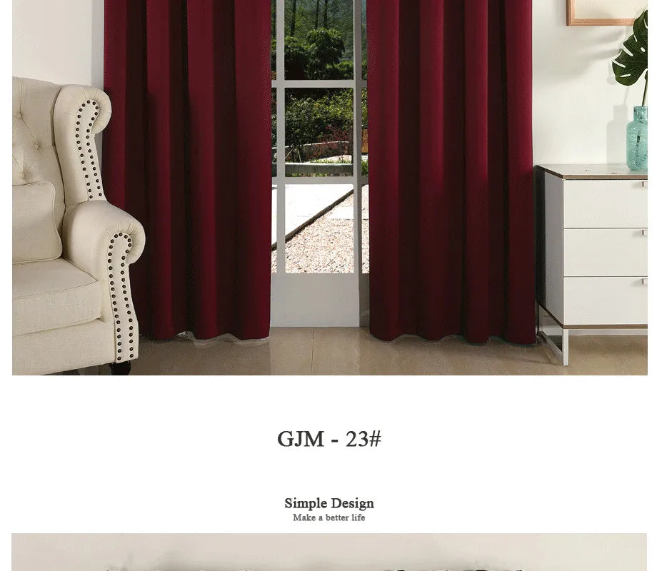 (EDIT) MAKEHOME Thick Fabric Solid Color Blackout Curtain Finished Window Blinds Drapes Modern Curtains for Bedroom Living Room Kirchen