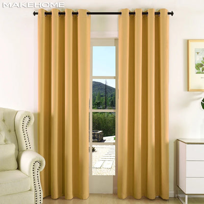 (EDIT) MAKEHOME Thick Fabric Solid Color Blackout Curtain Finished Window Blinds Drapes Modern Curtains for Bedroom Living Room Kirchen