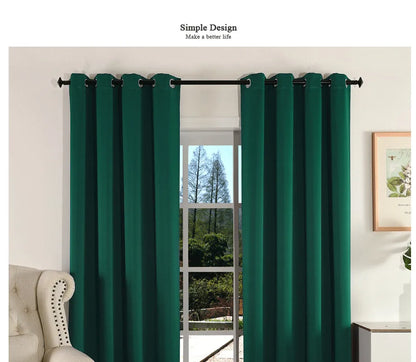 (EDIT) MAKEHOME Thick Fabric Solid Color Blackout Curtain Finished Window Blinds Drapes Modern Curtains for Bedroom Living Room Kirchen