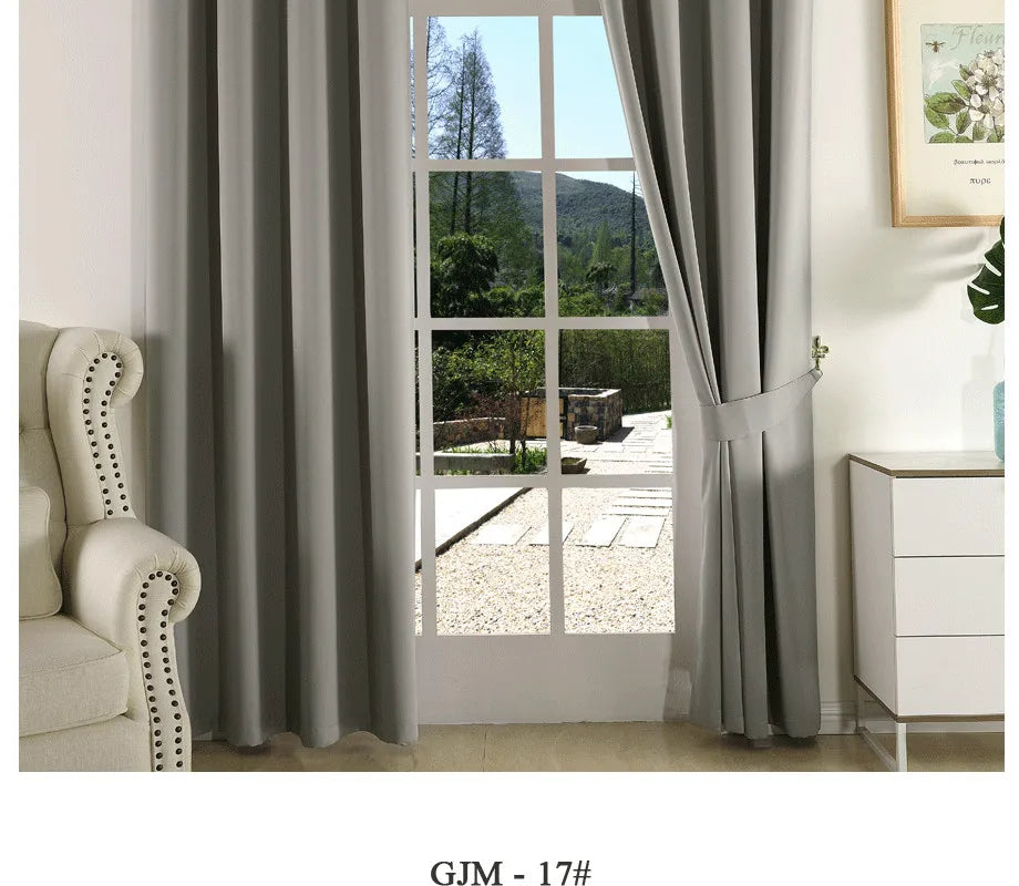 (EDIT) MAKEHOME Thick Fabric Solid Color Blackout Curtain Finished Window Blinds Drapes Modern Curtains for Bedroom Living Room Kirchen