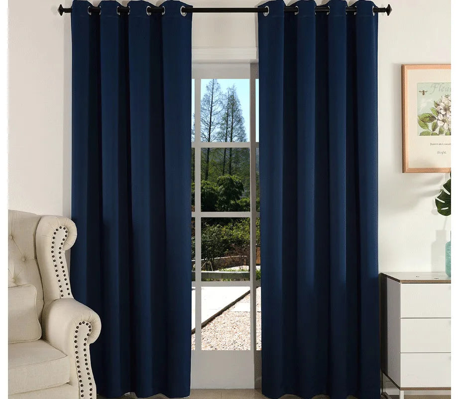 (EDIT) MAKEHOME Thick Fabric Solid Color Blackout Curtain Finished Window Blinds Drapes Modern Curtains for Bedroom Living Room Kirchen