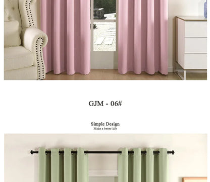 (EDIT) MAKEHOME Thick Fabric Solid Color Blackout Curtain Finished Window Blinds Drapes Modern Curtains for Bedroom Living Room Kirchen