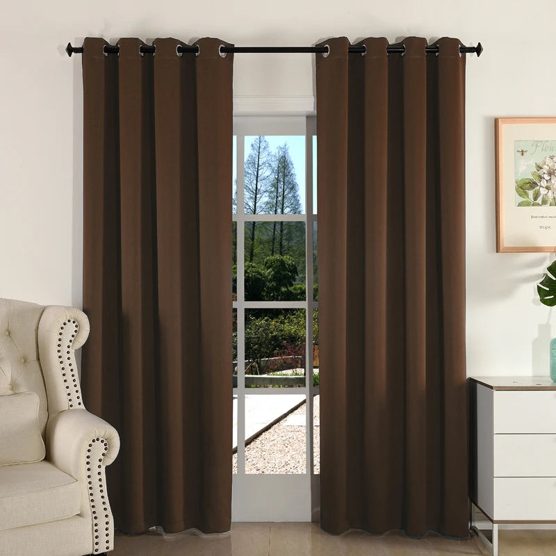 (EDIT) MAKEHOME Thick Fabric Solid Color Blackout Curtain Finished Window Blinds Drapes Modern Curtains for Bedroom Living Room Kirchen