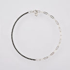 Silver Zircon Paperclip Bracelet