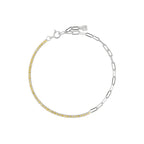 Silver Zircon Paperclip Bracelet