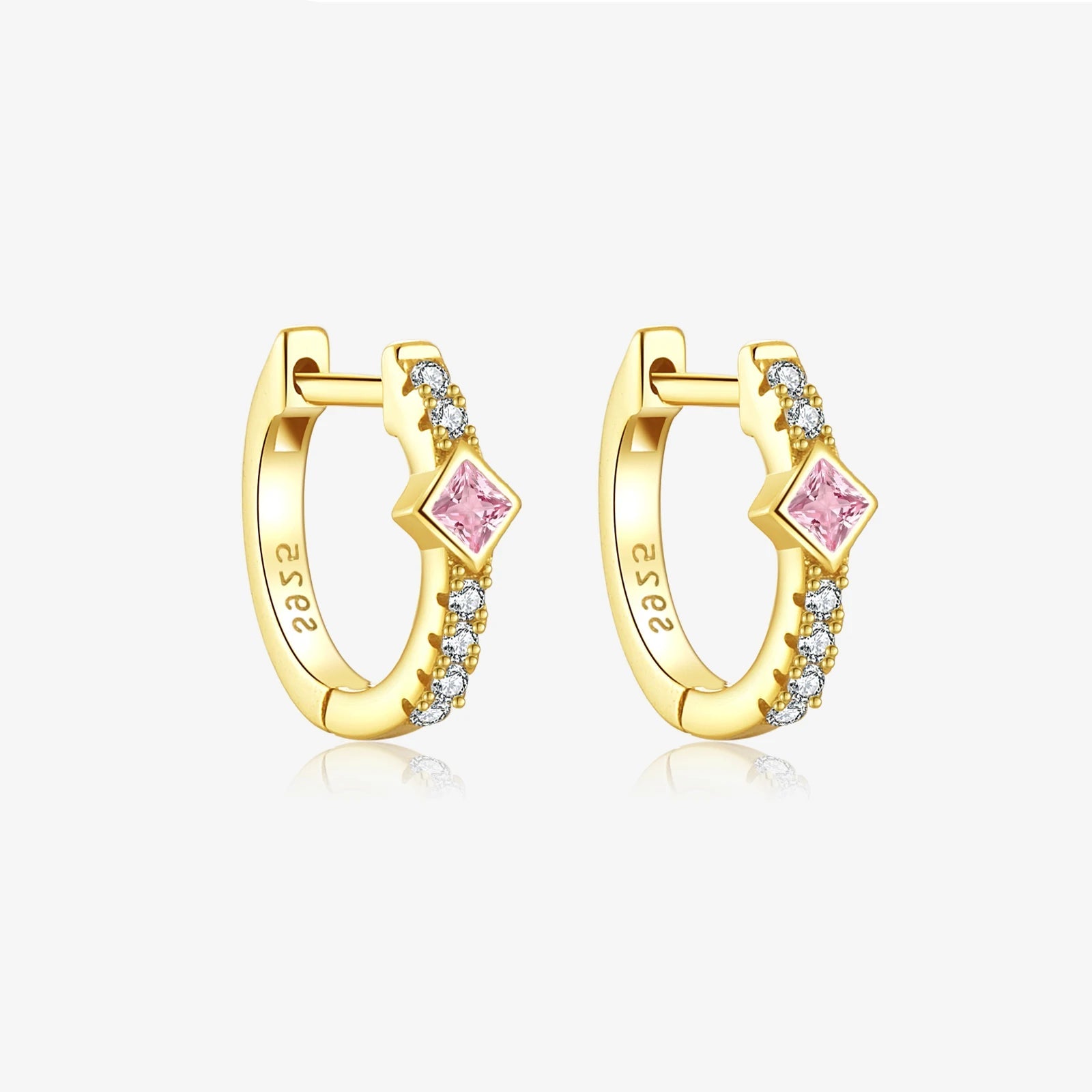 Square Shape Huggies EARRINGS