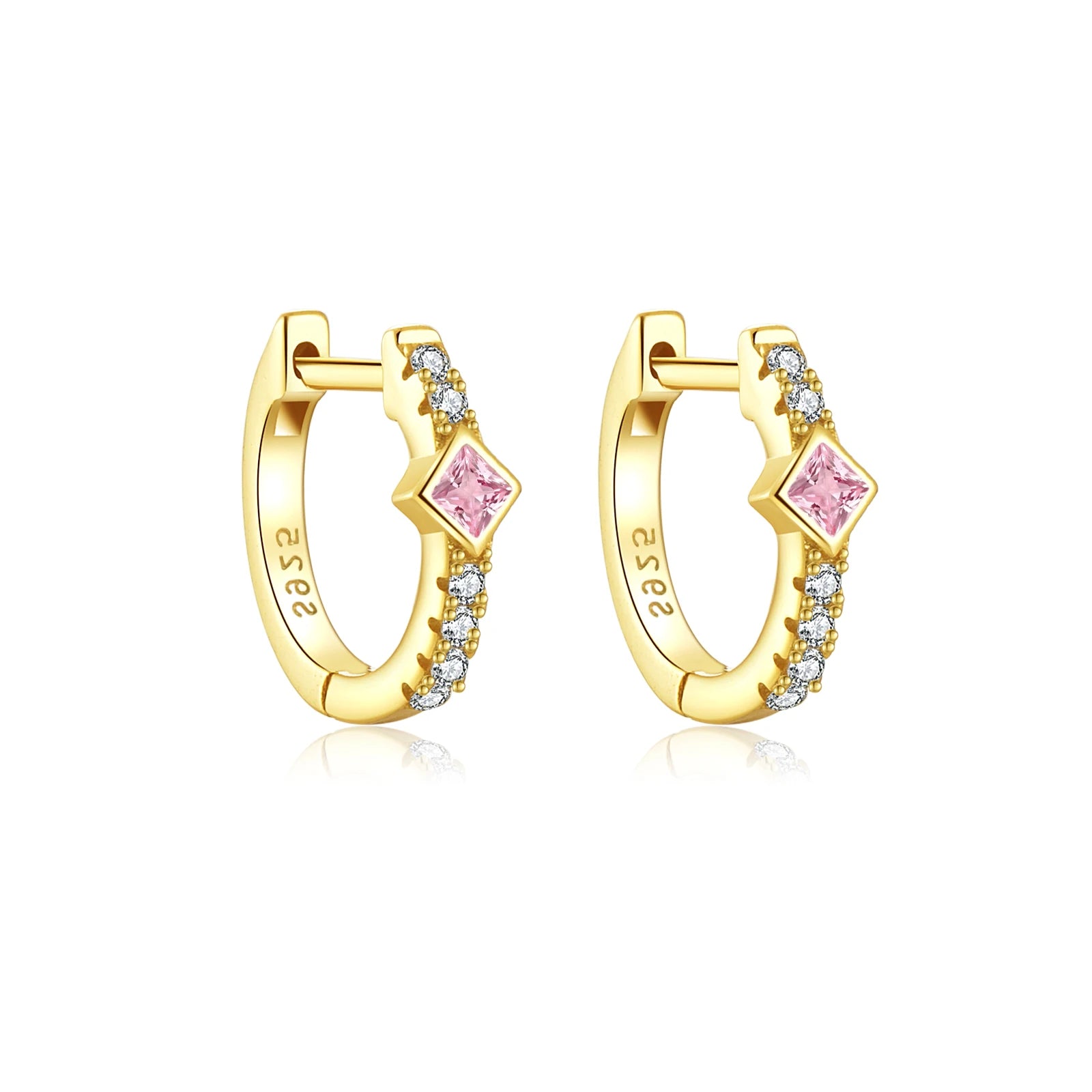Square Shape Huggies EARRINGS