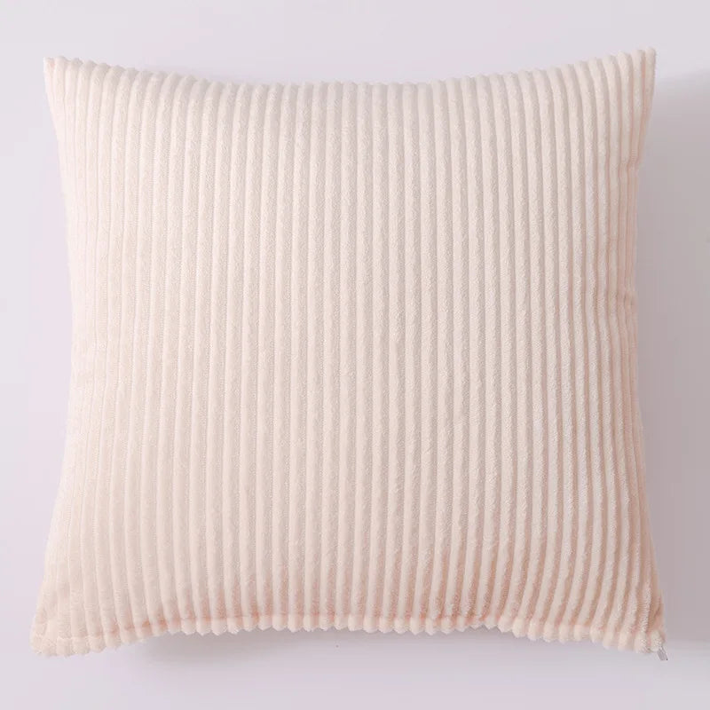 Soft Striped Plush Pillowcase Cover