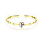 Heart Zircon Adjustable Rings