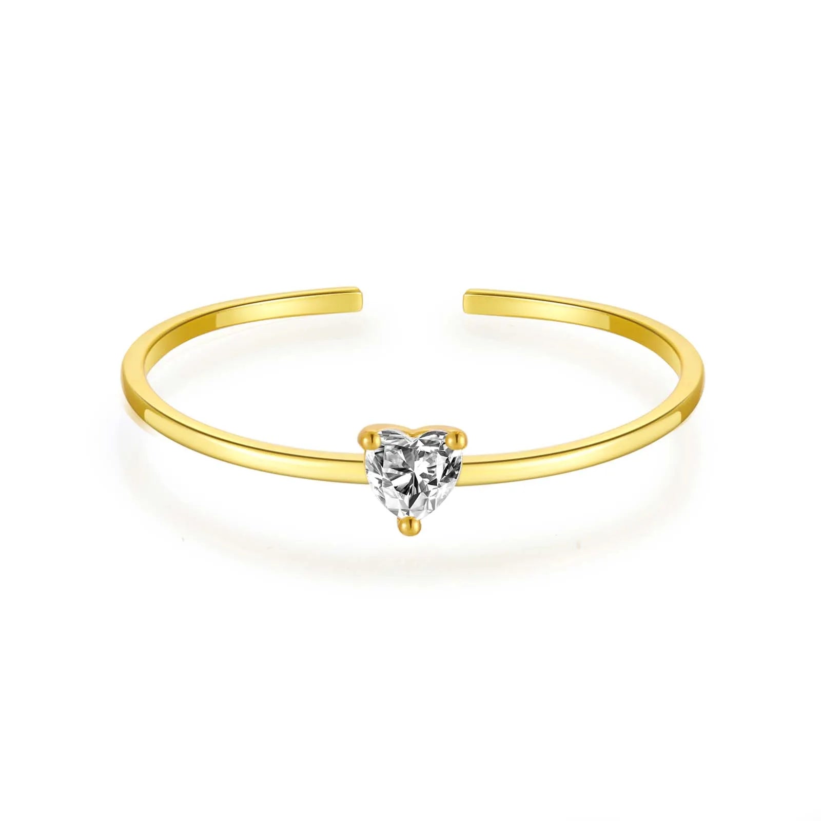 Heart Zircon Adjustable Rings
