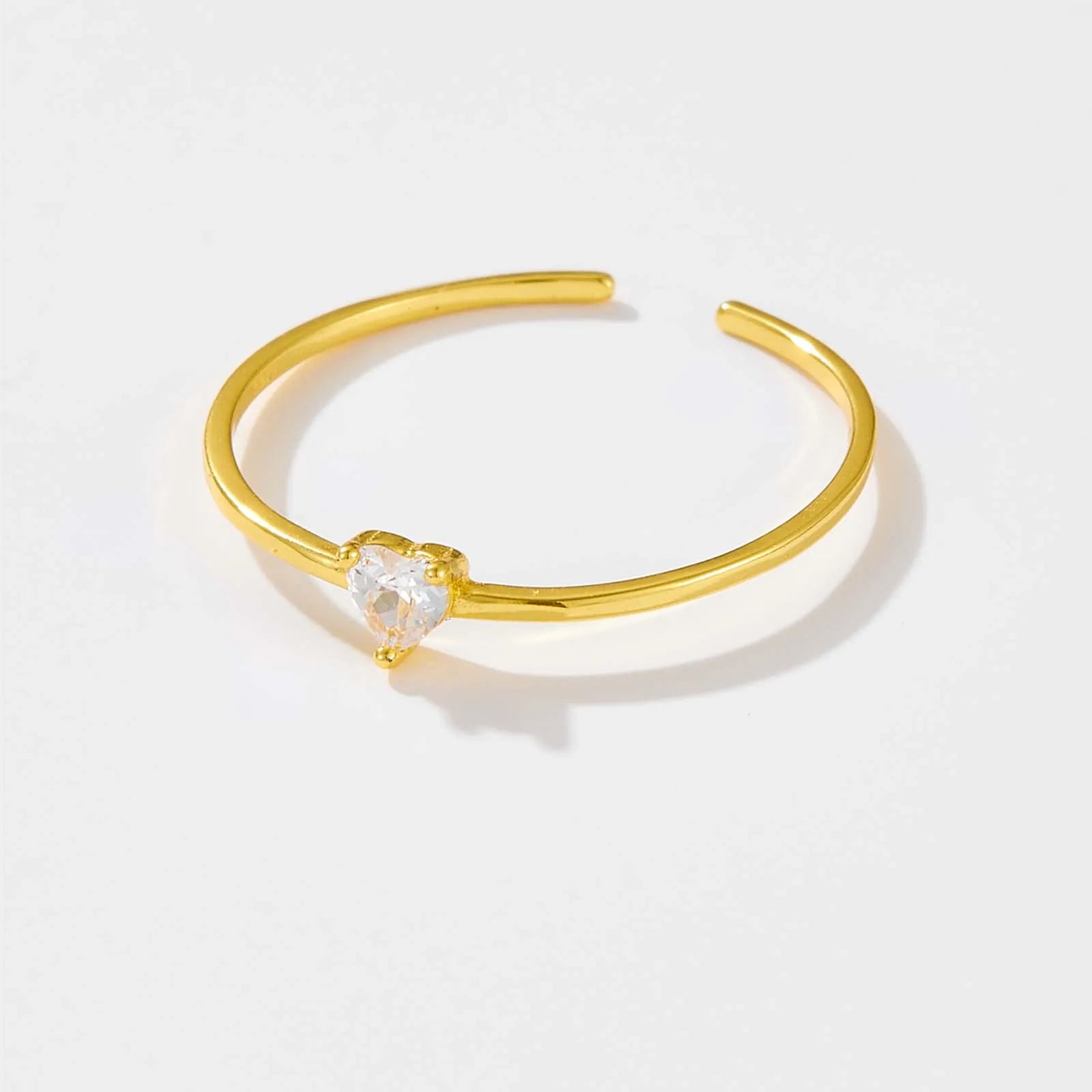 Heart Zircon Adjustable Rings