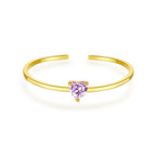 Heart Zircon Adjustable Rings
