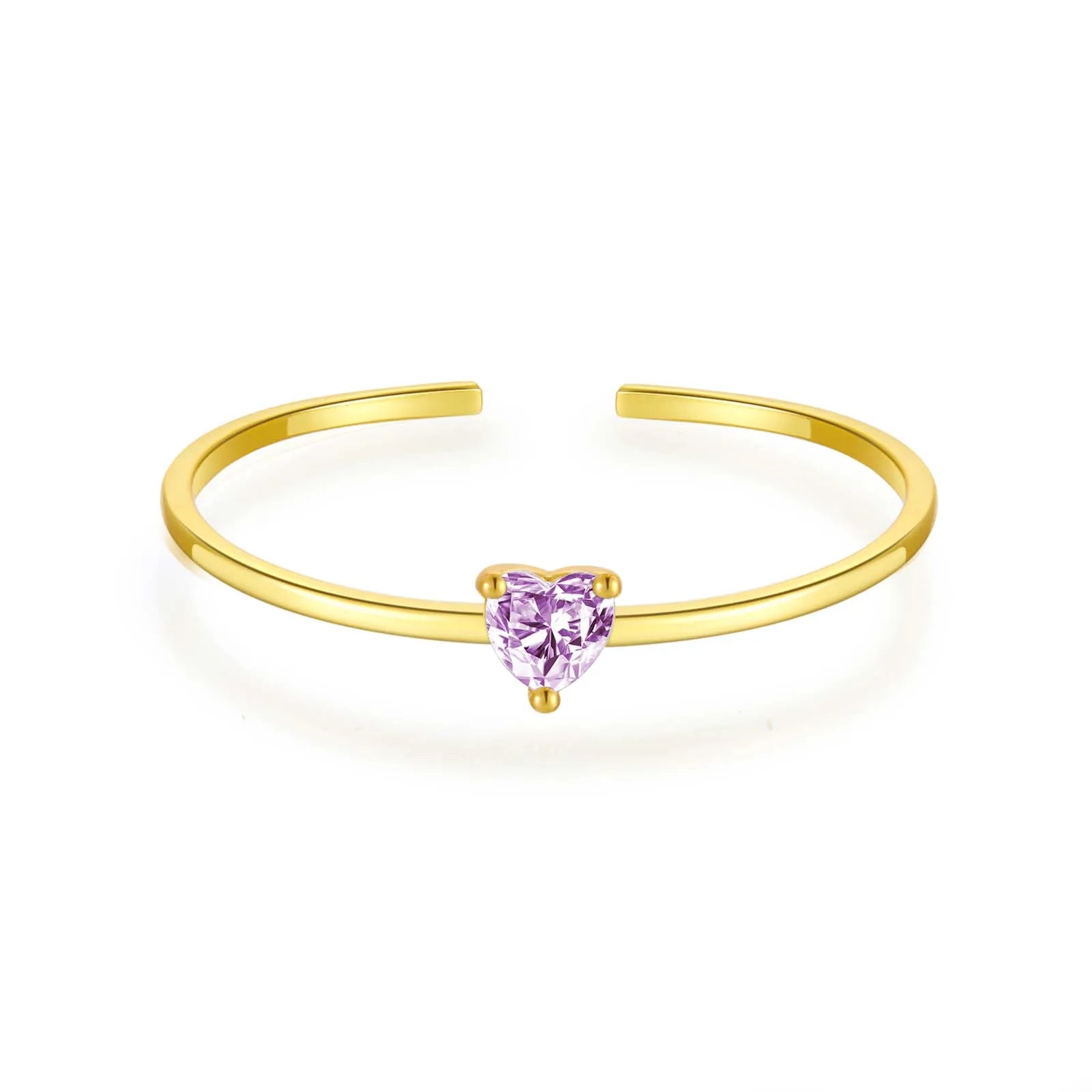 Heart Zircon Adjustable Rings